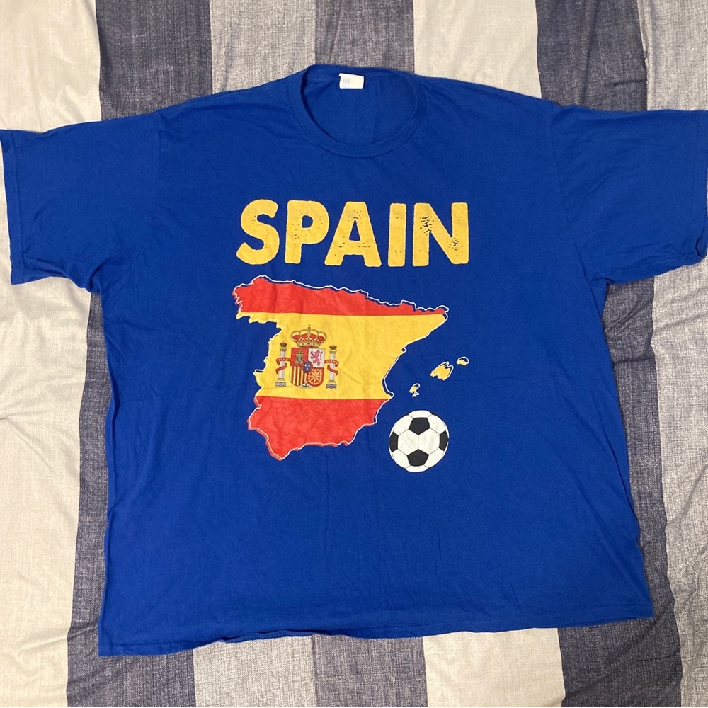 Spain Mens Soccer Futbol T Shirt Sz 3XL Blue